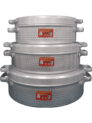 سرویس سه رقم تابه آلومینیومی چکشی، مرغی