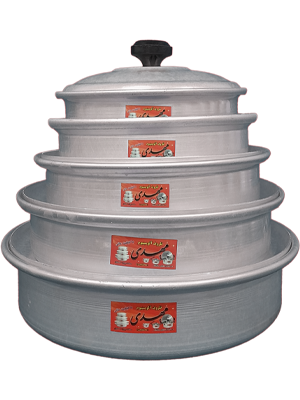 سرویس پنج رقم تابه آلومینیومی ساده، لب پیچ