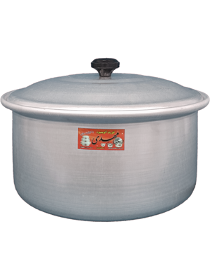 قابلمه آلومینیومی ساده، بدونه دسته (لب پیچ) سایز 40